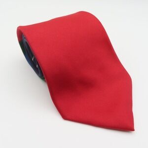 Tommy Hilfiger Tie Silk Red Green Blue 3.5" Wide 55" Long Two Toned